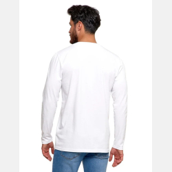 Longsleeve koszulka męska bawełniana z długim rękawem BIAŁA MORAJ